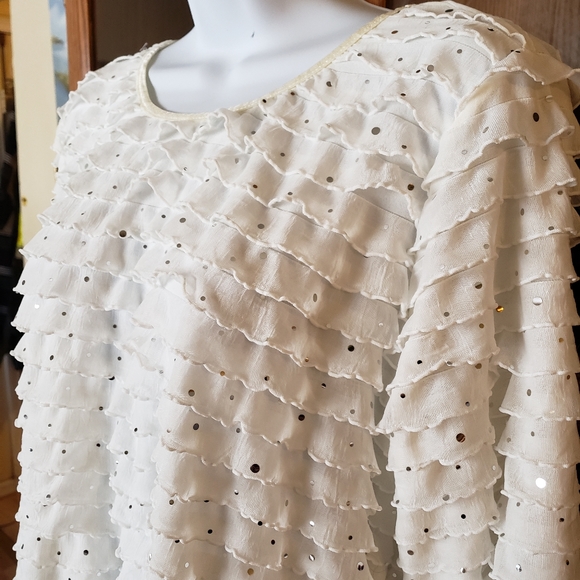 White sparkle glitter top💕 - Picture 4 of 4